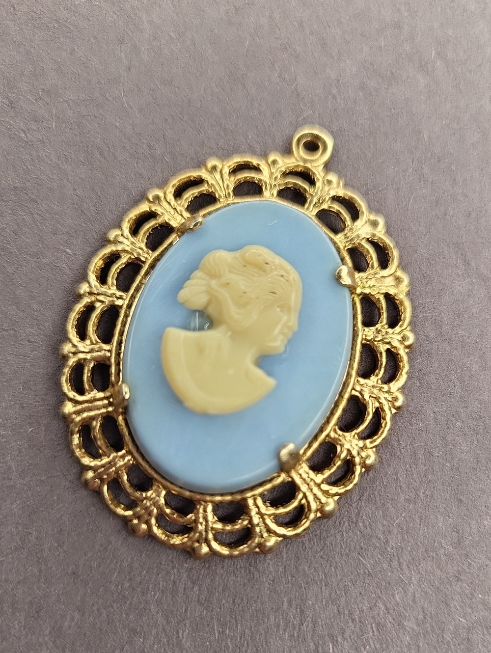 Blue Cameo Pendant